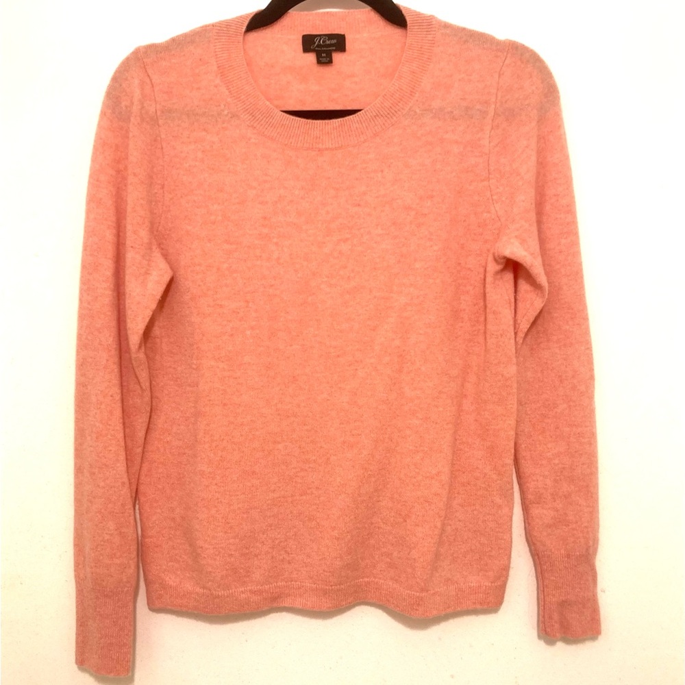 J. Crew 100% Cashmere Women's Salmon Pink Sweater Size Medium